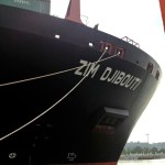 The ZIM Djibouti, the largest container ship ever to call in Tacoma, arrived at the Port of Tacoma on July 10. (PHOTO COURTESY PORT OF TACOMA)