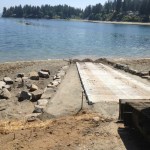 Pierce County Public Works crews are nearly finished rehabilitating the A Street KPS boat launch in the community of Home near Carr Inlet. The boat launch was closed on July 15 to allow crews to replace the existing ramp structure with concrete panels purchased from the Washington Department of Fish and Wildlife. According to Pierce County officials, work should be completed this week, with the exception of some paving. (PHOTO COURTESY PIERCE COUNTY)