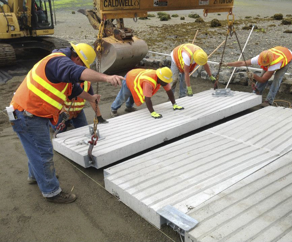 Pierce County Public Works crews are nearly finished rehabilitating the A Street KPS boat launch in the community of Home near Carr Inlet. The boat launch was closed on July 15 to allow crews to replace the existing ramp structure with concrete panels purchased from the Washington Department of Fish and Wildlife. According to Pierce County officials, work should be completed this week, with the exception of some paving. (PHOTO COURTESY PIERCE COUNTY)