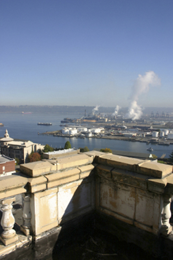 The Winthrop Hotel in downtown Tacoma, which was built in 1925, is in need of millions of dollars in deferred maintenance, according to a report prepared four years ago. A view from the penthouse level. (FILE PHOTO BY TODD MATTHEWS)
