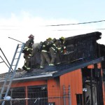 Tacoma fire fighters battle a blaze at a tavern on South Tacoma Way on Aug. 20. (PHOTO COURTESY TACOMA FIRE DEPARTMENT)