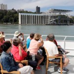 Visitors glide by the TEMCO/Cargill grain terminal during the Port of Tacoma's free boat tours during the annual Tacoma Maritime Fest. (PHOTO COURTESY PORT OF TACOMA)