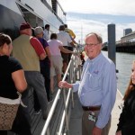 Port of Tacoma Budget Manager Al Cleaves welcomes guests onboard the Argosy's Lady Mary for a free boat tour of the Port of Tacoma. (PHOTO COURTESY PORT OF TACOMA)