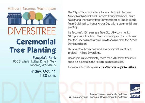 Tacoma's Hilltop Diversitree Project kicks off Oct. 11
