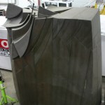 Tacoma's 'Sun King,' a three-ton, 15-foot-tall, 22-foot-wide steel frame sculpture by Corvallis, Ore., artist Tom Morandi is being stored at the City of Tacoma's Fleet Operations Headquarters. It sat near the corner of Broadway and South 13th Street for three decades before it was placed in storage seven years ago to make way for a new piece of public art. (PHOTO BY TODD MATTHEWS)