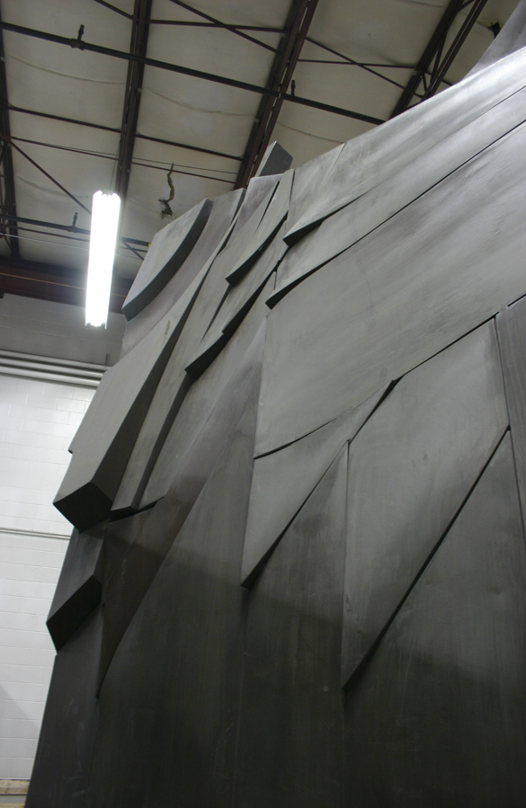 Tacoma's 'Sun King,' a three-ton, 15-foot-tall, 22-foot-wide steel frame sculpture by Corvallis, Ore., artist Tom Morandi is being stored at the City of Tacoma's Fleet Operations Headquarters. It sat near the corner of Broadway and South 13th Street for three decades before it was placed in storage seven years ago to make way for a new piece of public art. (PHOTO BY TODD MATTHEWS)