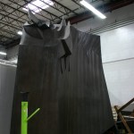 Tacoma's 'Sun King,' a three-ton, 15-foot-tall, 22-foot-wide steel frame sculpture by Corvallis, Ore., artist Tom Morandi is being stored at the City of Tacoma's Fleet Operations Headquarters. It sat near the corner of Broadway and South 13th Street for three decades before it was placed in storage seven years ago to make way for a new piece of public art. (PHOTO BY TODD MATTHEWS)