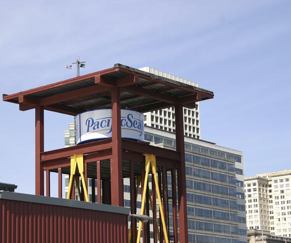 Progress continues on the $1.3 million renovation of Johnny's Seafood Co. along Thea Foss Waterway in downtown Tacoma. (PHOTO BY TODD MATTHEWS)