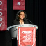 Tacoma Mayor Marilyn Strickland spoke during a groundbreaking ceremony Thursday afternoon to kick off construction of Bates Technical College's new Advanced Technology Center. (PHOTO COURTESY BATES TECHNICAL COLLEGE)