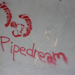 The former Graffiti Garage in downtown Tacoma still has traces of its artistic past. (PHOTO BY TODD MATTHEWS)