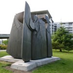 Tom Morandi's Sun King sculpture was installed in a public park this week near Tacoma's Thea Foss Waterway. (PHOTO BY TODD MATTHEWS)