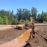 Crews excavated a side channel last summer as part of a project that will reconnect the Puyallup River to its historic floodplain near Orting. (PHOTO COURTESY PIERCE COUNTY)