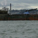 The F/V Helena Star was towed out of Tacoma last month. (PHOTO COURTESY WASHINGTON STATE DEPARTMENT OF ECOLOGY)
