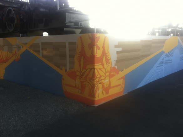 Public mural takes shape beneath Tacoma's Murray Morgan Bridge