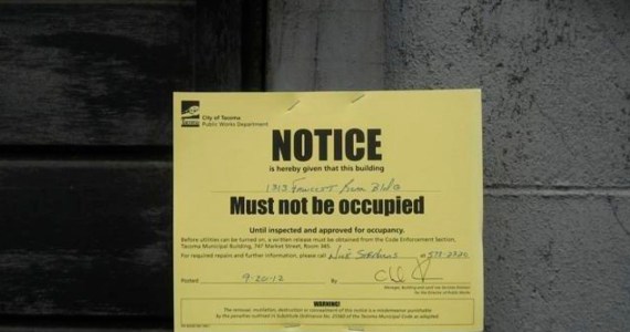 A building at 1313-1/2 Fawcett Ave. slated for demolition. (PHOTO COURTESY CITY OF TACOMA)