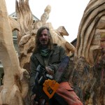Chainsaw carver creates underwater tableau near Wright Park. (PHOTO BY TODD MATTHEWS)