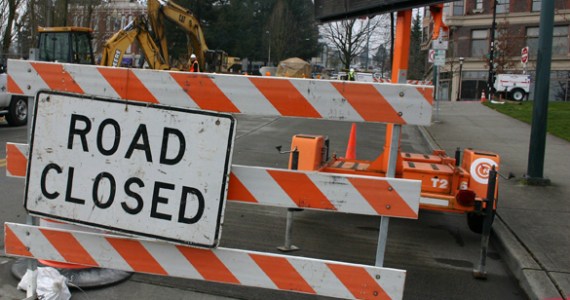 A $1.8 million public works project is under way in downtown Tacoma that aims to make it a little easier to navigate the streets near the University of Washington Tacoma campus. (PHOTO BY TODD MATTHEWS)