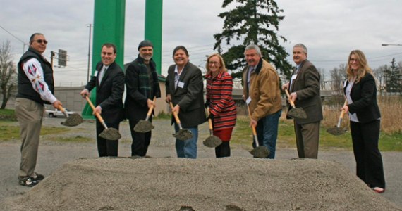 Local officials gathered Wednesday in Tacoma for a ground-breaking ceremony to mark the beginning of the Washington State Department of Transportation's most recent Interstate 5 high-occupancy vehicle (HOV) project in Tacoma. (PHOTO COURTESY WASHINGTON STATE DEPARTMENT OF TRANSPORTATION)