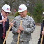 U.S. Rep. Denny Heck (D-Wash.) speaks with Col. Greg Allen and an official from Absher Construction. (PHOTO COURTESY WASHINGTON NATIONAL GUARD)