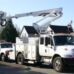 Crews are installing light-emitting diode (LED) street lights in Tacoma's Lincoln International Business District this week. (PHOTO BY TODD MATTHEWS)