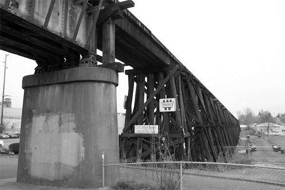 Sound Transit plans to replace the century-old wooden single-track railroad trestle at Tacoma Dome Station with a modern, double-track bridge. (FILE PHOTO BY TODD MATTHEWS)