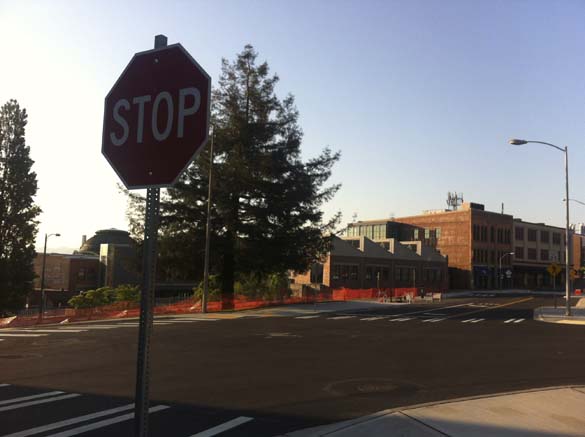 Streets have re-opened and traffic is moving again along South 17th Street and Jefferson Avenue near the University of Washington campus in downtown Tacoma. The area was closed for approximately four months in order to complete a $2 million street realignment project. (PHOTO BY TODD MATTHEWS)