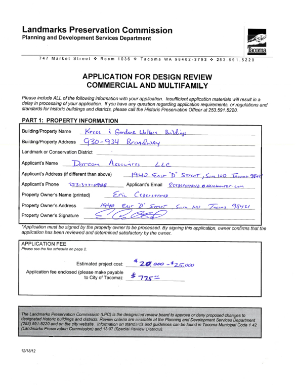 Art installation proposed for downtown Tacoma Theater District facade