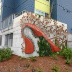 Sea Branches & Pearls by Diane Hansen and Jennifer Weddermann is one of two new art installations at Tacoma Housing Authority's Bay Terrace affordable housing community in the Hilltop neighborhood. (PHOTO BY TODD MATTHEWS)