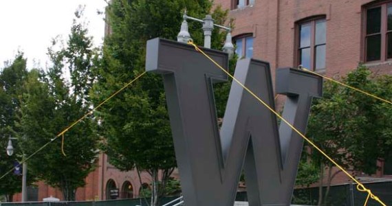 A new statue was installed this month on the University of Washington Tacoma campus. (PHOTO BY TODD MATTHEWS)