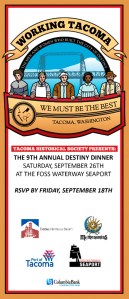 Tacoma Historical Society Destiny Dinner fundraiser Sept. 26