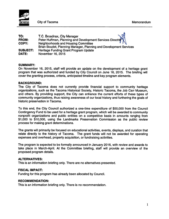 **UPDATE** Tacoma to introduce $50K historic preservation grant program