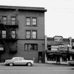 On October 16, 1957, Ogawa spotted a pristine, two-toned 1957 Chevrolet parked near the corner of Fifth Avenue South and South Jackson Street in downtown Seattle. (ELMER OGAWA PHOTOGRAPH / COURTESY UNIVERSITY OF WASHINGTON LIBRARIES SPECIAL COLLECTIONS)