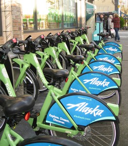 The City of Tacoma issued a Request For Proposals (RFP) in September seeking consultants to complete a feasibility study for a bikeshare program. In Seattle (pictured), a similar programs exists. (PHOTO BY MAGGIE LEE)