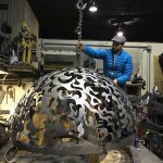 A stress test is conducted on an art installation being created by Jonathan Clarren and slated for downtown Tacoma's Theater District. (PHOTO COURTESY JONATHAN CLARREN)