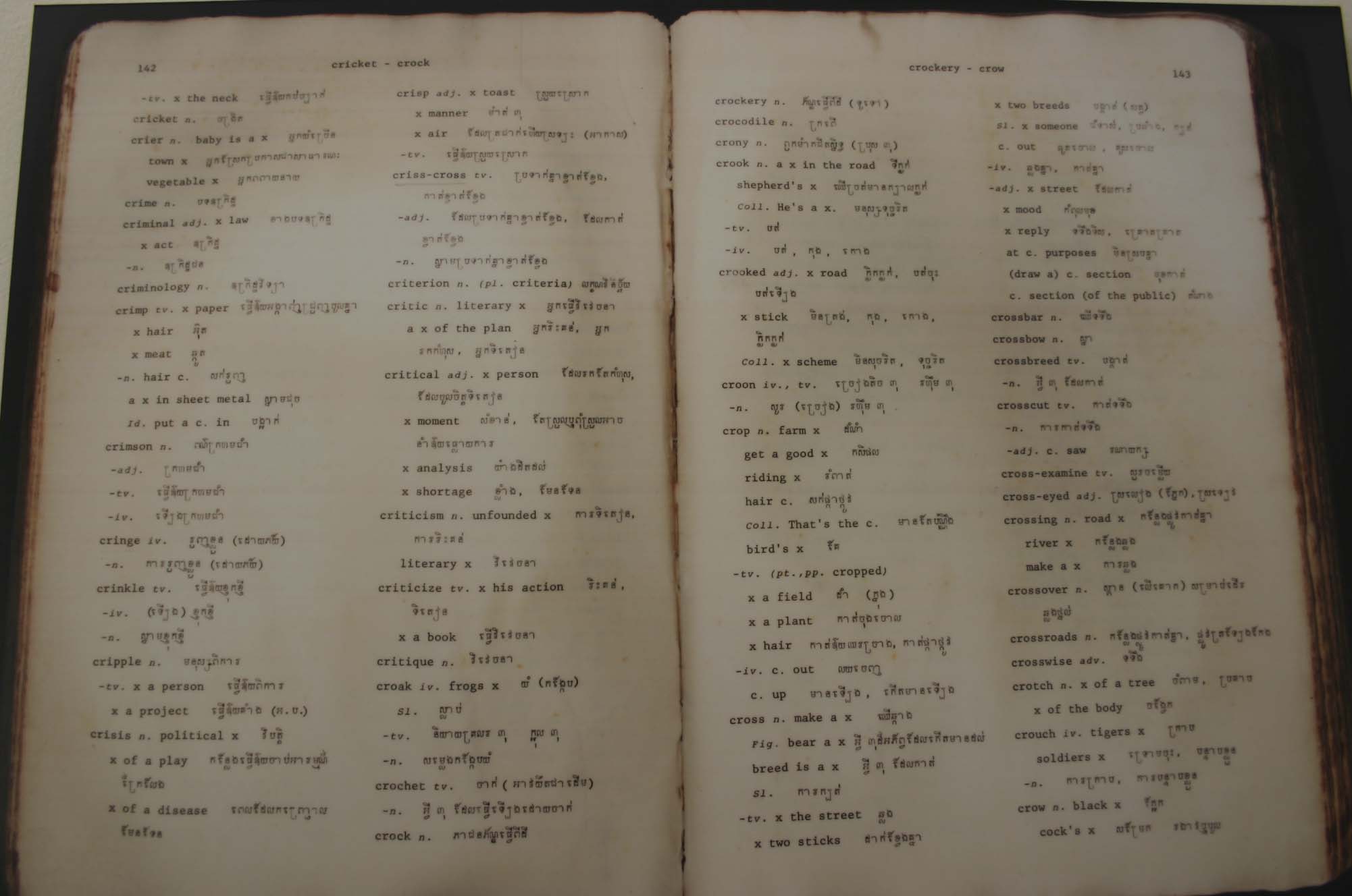 The Khmer/ English dictionary purchased by Bory Cheng and family