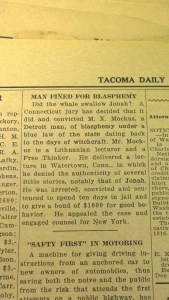 An Index article from January 10, 1917Photo by Morf Morford