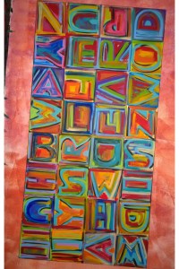 Even the standard alphabet takes on deeper significance when printed by hand. Photo: Morf Morford