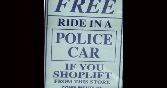 Some of us apparently need reminders not to steal. (Photo by Morf Morford)