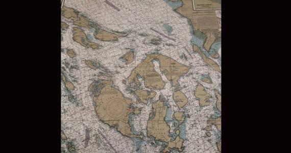 Most young people wont know what, or where this is. Its a map of the islands - the San Juans and Canadian Gulf Islands in the northern part of Puget Sound. (Photo by Morf Morford)