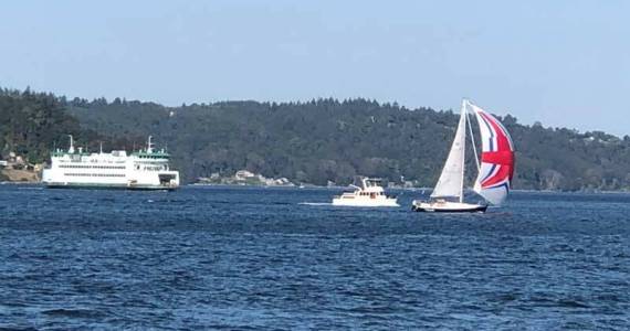 However we encounter it, by sail or ferry or motorboat, the sea has its own rules. (Photo by Morf Morford)