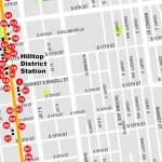 Map of businesses, services and agencies along the route of the Link (detail). Image courtesy Sound Transit