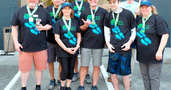 Big smiles and big energy from the 2022 Top Fundraising Team – Team SEAYOPD who raised critical funds and awareness at last years Northwest Optimism Walk! Image courtesy American Parkinson Disease Association (APDA) Northwest Chapter