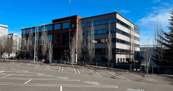 Photo of the 1501 Building from the surface parking lot. (Image courtesy Pierce County)