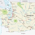 washington state road and national park vector map