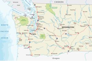 washington state road and national park vector map