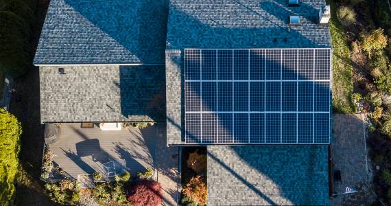 Sound Publishing file photo
Solar panels are visible along a rooftop.