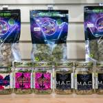 Marijuana products sit behind the counter during 210 Cannabis Cos grand opening in 2022 in Arlington, Washington. (Sound Publishing file photo)