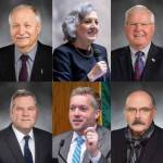 These individuals are leaving office this year. Top row (l-r) Jay Inslee, Andy Billig, Frank Chopp, Lynda Wilson, Sam Hunt, Mike Padden, Karen Keiser. Bottom row (l-r) Ann Rivers, Mike Kreidler, J.T. Wilcox, Spencer Hutchins, Joel Kretz, Gina Mosbrucker, Bruce Chandler. (Photos courtesy of Legislative Support Services)