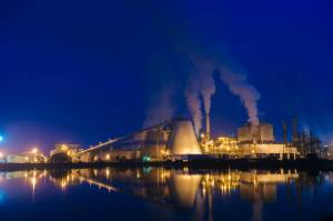 A pulp mill on the waterfront at night, near Port Angeles, Washington (Getty Images)