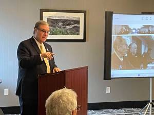 Jerry Cornfield / Washington State Standard
Washingtons Lt. Gov. Denny Heck asked the Washington Citizens Commission on Salaries for Elected Officials to increase the pay for the states lawmakers. He said their current pay is not commensurate with their growing responsibilities.